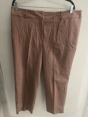 Ann Taylor Curvy Cropped Pants Size 16 Patterned Workwear